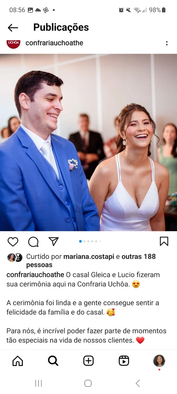 Post about a wedding ceremony at the restaurant.
